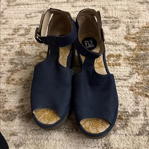 Fly London Yall Open Toe Platform Wedge Sandals Size 41 - Picture 5 of 8